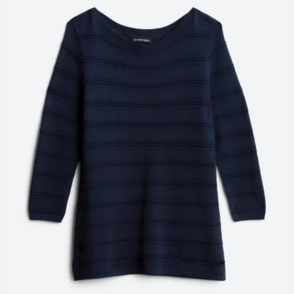 41 Hawthorne Pointelle 3/4 Sleeve Sweater
